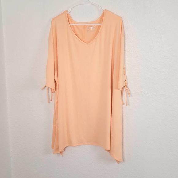 Terra Sky Peach Stretch Knit Tunic size 2X/20w-22w - Picture 1 of 4